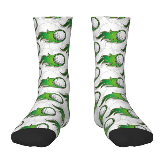 Fuzoiu Golf balls Print Kids Socks For Boys Girls,Grip Crew Socks with Non Slip,Lightweight Stretch Crew Socks,Toddlers Crew Boot Socks