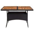 thumbnail image 6 of vidaXL Patio Outdoor Dining Table with Storage Solid Acacia Wood PE Rattan, 6 of 30