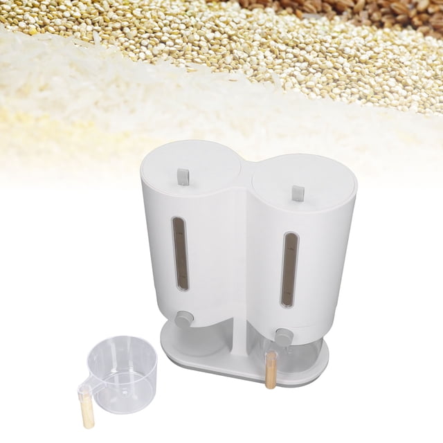 Dispensador de Arroz de 5 Kg/11 Libras Contenedor de Almacenamiento de Grano Grande Barril de Arroz Japonés Dispensador de Cereales de Doble Barril Almacenamiento con Tapas ANGGREK Otros