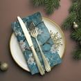 thumbnail image 3 of Bahomeck Cloth Napkins Set Of 4,18*18 Inch Washable Polyester Napkins Dining Table Napkins Weddings Party Dinner Parties(White Flowers On Blue Background Cherry Blossoms), 3 of 3
