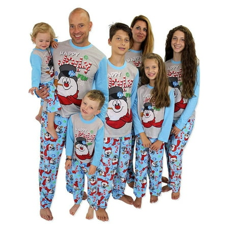

Yinyinxull Christmas Pajamas for Family Cute Snowman Print Long Sleeve PJS Set