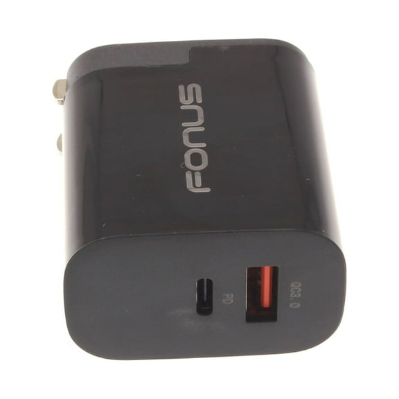 36W Fast Home Charger for Moto E (2020) - 2-Port USB Type-C Port Travel Wall Power Adapter Folding Prongs Quick Charge AC Plug Q4J Compatible With Motorola Moto E (2020)