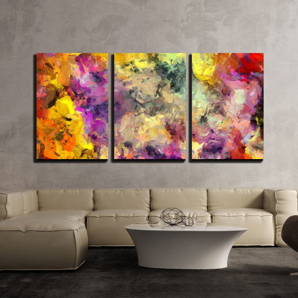 wall26 3 Piece Canvas Wall Art Colorful Abstract Painting Modern
