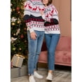 thumbnail image 6 of KelaJuan Unisex Christmas Sweater Winter Couple Long Sleeve Round Neck Reindeer Pattern Classic Fit Knit Tops, 6 of 6