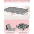 thumbnail image 3 of Low Profile Under Bed Storage Containers, 4" Tall Underbed Storage with Rigid Sidewalls & Bottom, Shallow Clothes Storage Organizer Bin with Lid for Couch Sofa Dorm, 2-Pack, 33.5 x 16 x 4 Inches Grey, 3 of 7