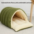thumbnail image 4 of Methold Cama para mascotas desmontable, tienda de campaña para perros, caseta cálida para gatos, fácil de limpiar, aislamiento grueso y Perchas para gatos verde 45*30*19 cm, 4 of 6