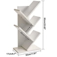 thumbnail image 3 of White Tree Bookshelf, 4-Tier Leaning Ladder Book Storage Organizer With Base Display Shelf, 3 of 8