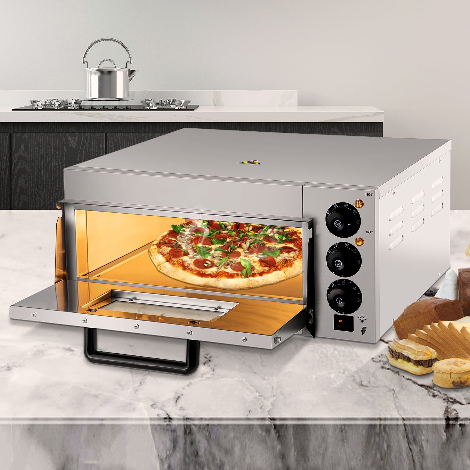 BENTISM Commercial Countertop Pizza Oven Electric Pizza Oven for 14