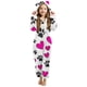 thumbnail image 1 of Mono de niña de manga larga con capucha y manga larga, pijama informal de invierno cálido, ropa de dormir para niña, mono de poliéster, 1 of 5