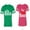 Men Green / Women Pink, variant on The Boss The Real Boss Unisex Couple Matching Cotton Jersey style T-Shirt Contrasting stripes on sleeves (Men Green / Women Black) (Men S / Women S)