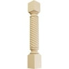 Ekena Millwork 5"W x 5"D x 35 1/2"H Hamilton Rope Cabinet Column (Top Block: 6", Bottom Block: 7"), Maple