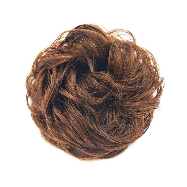 Wig, Women Elastic Hair Bun Ponytail Extension Messy Wavy Chignon Hairpiece Accessory Linen Color