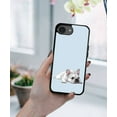 thumbnail image 5 of WIRESTER Shockproof Soft Rubber Cover Case for Apple iPhone 16e 6.1" 2025, French Bulldog Dog Lying Down Looking Up On Pale Aqua Background, 5 of 5