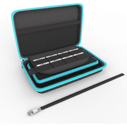 Nintendo 2DS XL Hard Carrying Case with 8 Cartridge Holders - amCase Travel Cover for Nintendo 2DS XL (Black/Teal)
