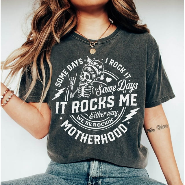 Some Days I Rock It Some Days It Rocks Me Shirt, Rocking Motherhood T-shirt, Funny Motherh - As Picture - 2XL