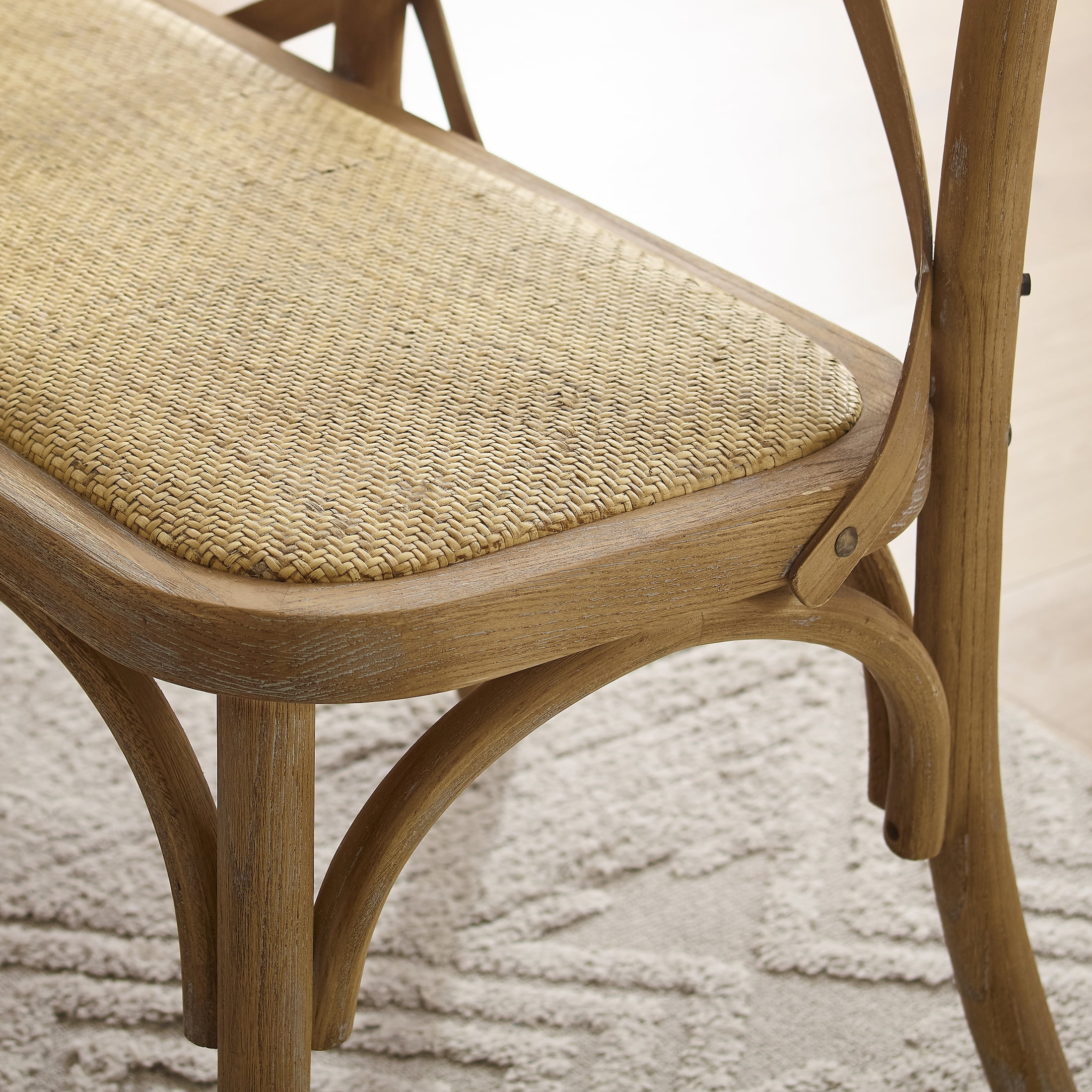 Linon Barton Bentwood Bench, Antique Brown/Natural