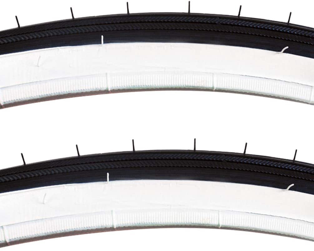 Sunlite Road Raised Center Recreational Low Resistance White Wall Tire Pair 27 x 1-1/4