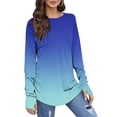 thumbnail image 5 of Oplxuo Plus Size Raglan Shirts for Women Loose Gradient Long Sleeve Pullover Casual Tunic Tops with Thumb Hole, 5 of 5
