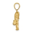 thumbnail image 2 of FJC Finejewelers 14k Yellow Gold Elephant with Raised Trunk Charm, 2 of 4