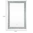thumbnail image 5 of Benjara Rectangular Beveled Wall Mirror with Touch Led, Silver, 5 of 5