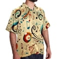 thumbnail image 2 of Note Men's Short Sleeve Beach Shirts, Casual Printed Poplin Button Down, Unisex Summer Hawaiian Shirt, 2 of 6