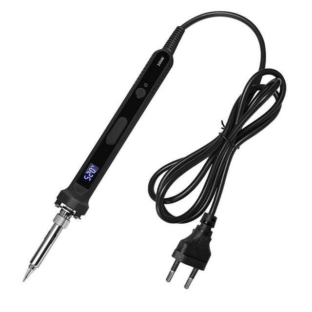 Riwesomey Soldador eléctrico con pantalla LCD, herramientas de soldadura domésticas con Control de temperatura constante Suministros de soldadura Negro UE