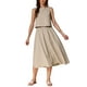 thumbnail image 1 of INSPIRAR CHIC Conjunto de Falda de 2 Piezas para Mujer Top de Tanque Corto Sin Mangas Falda Midi A-Line de Cintura Alta Ropa Casual de Verano Khaki XL, 1 of 6