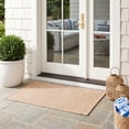 thumbnail image 3 of Safavieh Courtyard Finnian Solid Indoor/Outdoor Area Rug, Natural/Cream, 4' x 4' Square, 3 of 15