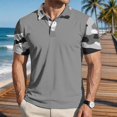 thumbnail image 2 of Homeyce Polo Shirts for Men Short Sleeve Contrast Collared Polo Shirts Button Business Casual Work Office Lightweight Polo Tee Solid Color Pullover Shirts,Gray 3XL, 2 of 5