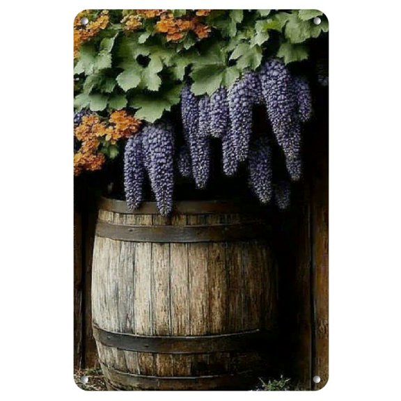 1pc Iron Vintage Lavender Barrel Metal Sign Retro Wall Decor for Home, Cafe, Perfect for Room Decor