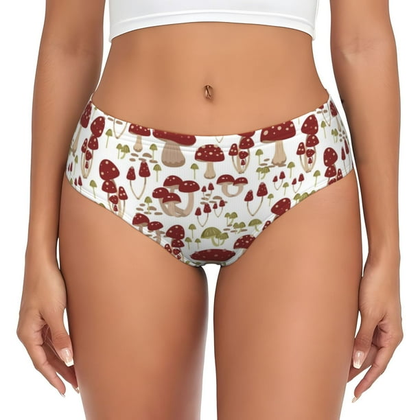 Fotbe Mushroom Calzones Estampados para Mujer – Ropa Interior de Algodón, Cómoda, Suave y Elástica-Medium