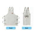 thumbnail image 3 of Delantal de lienzo TRABAJO ESPLEADO Delantales Desgaste delantales Cubiertas Cómodo Ropa de trabajo Cubierta Accesorio Accesorio Vestido de trabajo doméstico con bolsillos Beige seitruly HA011664-04, 3 of 7