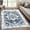 Blue, variant on Machine Washable Area Rug 5' x 7', Non Slip Backing Low Pile Rugs Boho Vintage Foldable Stain Resistant Indoor Carpet for Bedroom Living Room Playroom, Blue