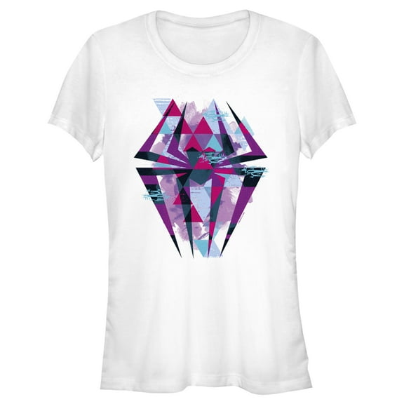 Junior's Spider-Man: Across the Spider-Verse Geometric Spider Logo Graphic Tee White Small