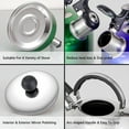 thumbnail image 5 of Stainless Steel Whistling Tea Kettle, 1.5 Quart Stovetop Pot With Ergonomic Handle, Loud Whistle Alert, Heat Resistant, Suitable For Gas, Electric, And Induction Cooktops (Blue), 5 of 6