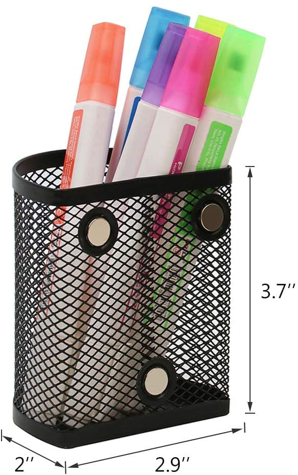 Pencil Holder for Refrigerator, 2 Pack Metal Basket Pen Holder