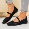 thumbnail image 2 of Mesh Mary Jane Shoes Women Floral Embroidery Pointed Toe Ballet Flat Shoes Elastic Band Slip on Casual Summer Dress Shoes Black Size 7.5, 2 of 7