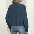 thumbnail image 4 of Meresysid Women's Winter Casual Jackets Long Sleeve Fashion Cropped Shackets Corduroy Crop Jackets Tops Shirts Trendy 2024 Blue, 4 of 8