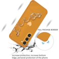 thumbnail image 3 of Compatible with Samsung Galaxy S23 Plus Case Silicone, Cute Love-Heart Case with Love Heart Chain, Ultra Slim Soft Samsung S23 Plus Phone Case Shockproof Bumper Protective Cases for Women (Orange), 3 of 7