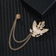 thumbnail image 5 of 2pcs Broche De Cadena Forma Cistalina Alfiler Decorativo Para De Mujer Hombre, 5 of 9