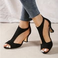 thumbnail image 4 of Women's Ankle Strap D'Orsay Block High Heeled Sandals for Evening Dress, 4 of 15