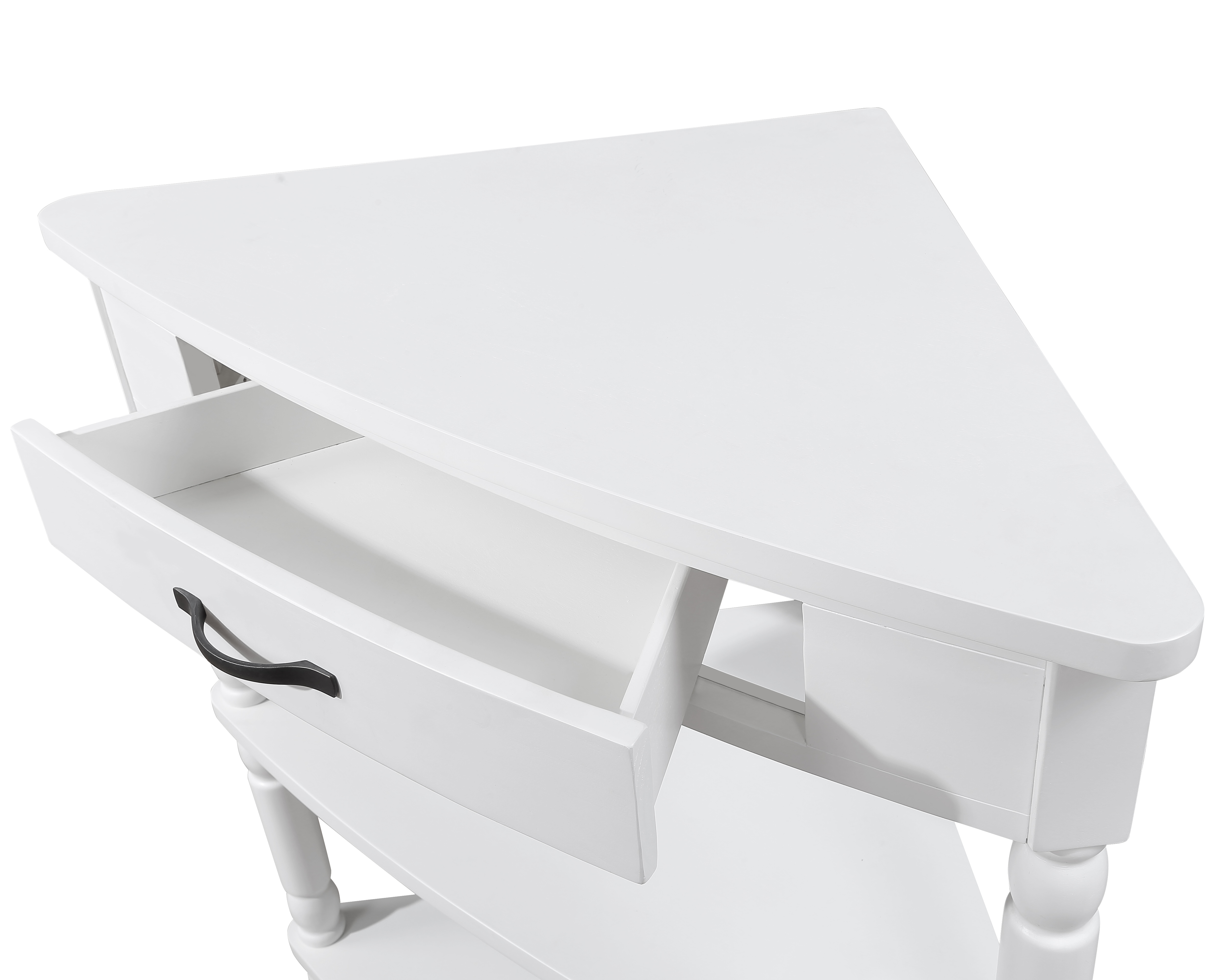 Leumius Small Corner Side Table,Triangle Corner Table 3 Tier End Corner Table for Small Spaces,Living Room,White