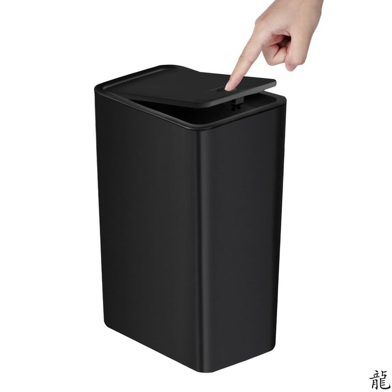Bathroom Trash Can-10L Small Garbage Can with Press Top Lid for Toilet,Bedroom,Living Room – Plastic Wastebasket with Pop-up Lid
