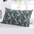 thumbnail image 5 of Purple Floral Throw Pillow Cover,Daisy Flowers Botanical Green Backdrop Rectangle Decorative Pillow Case Protector Soft Cushion Cover Lumbar Pillowcase for Couch Sofa Bedroom Car Decor 16x24 Inch, 5 of 8