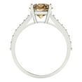 thumbnail image 4 of Solitaire with Accents Engagement Ring for Women - 2.3ct Simulated Champagne Diamond in 14K White Gold Promise Ring, 4 of 6