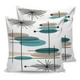 thumbnail image 7 of Outdoor Throw Pillow Cover Middle Ages Abstract Lotus Waterproof Cushion Covers 2 Pack Teal Khaki Grey on White Pillow Cases Home Decoration for Patio Garden Couch Sofa, 7 of 7