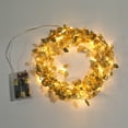 thumbnail image 2 of Battery Powered Fairy Lights,6.6ft 20 LED Gold Leaves String Lights for Bedroom,Wedding,Table Christmas Home Party Decoration (Warm Light), 2 of 9