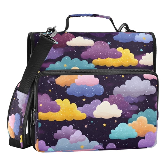 ALAZA Zipper Binder Cloud Starry 3 Ring Trapper Keeper File Folder Organizer Bag