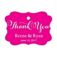 thumbnail image 1 of 100 PCS Personalized Made Scallop Edges Hang Tags Thank You Custom Wedding Favor Gift Paper Tags, 1 of 1