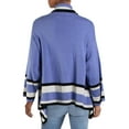 thumbnail image 2 of Anne Klein Women's Striped Fly Away Cardigan Sweater Blue Size Small, 2 of 2